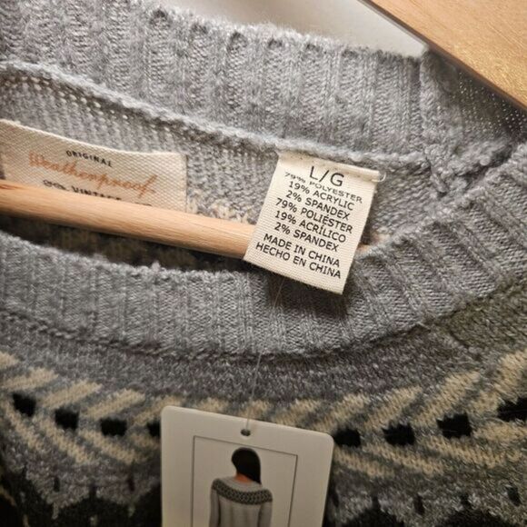Weatherproof Vintage Gray Ladies Sweater Size‎ Large / New With Tags - Picture 5 of 6